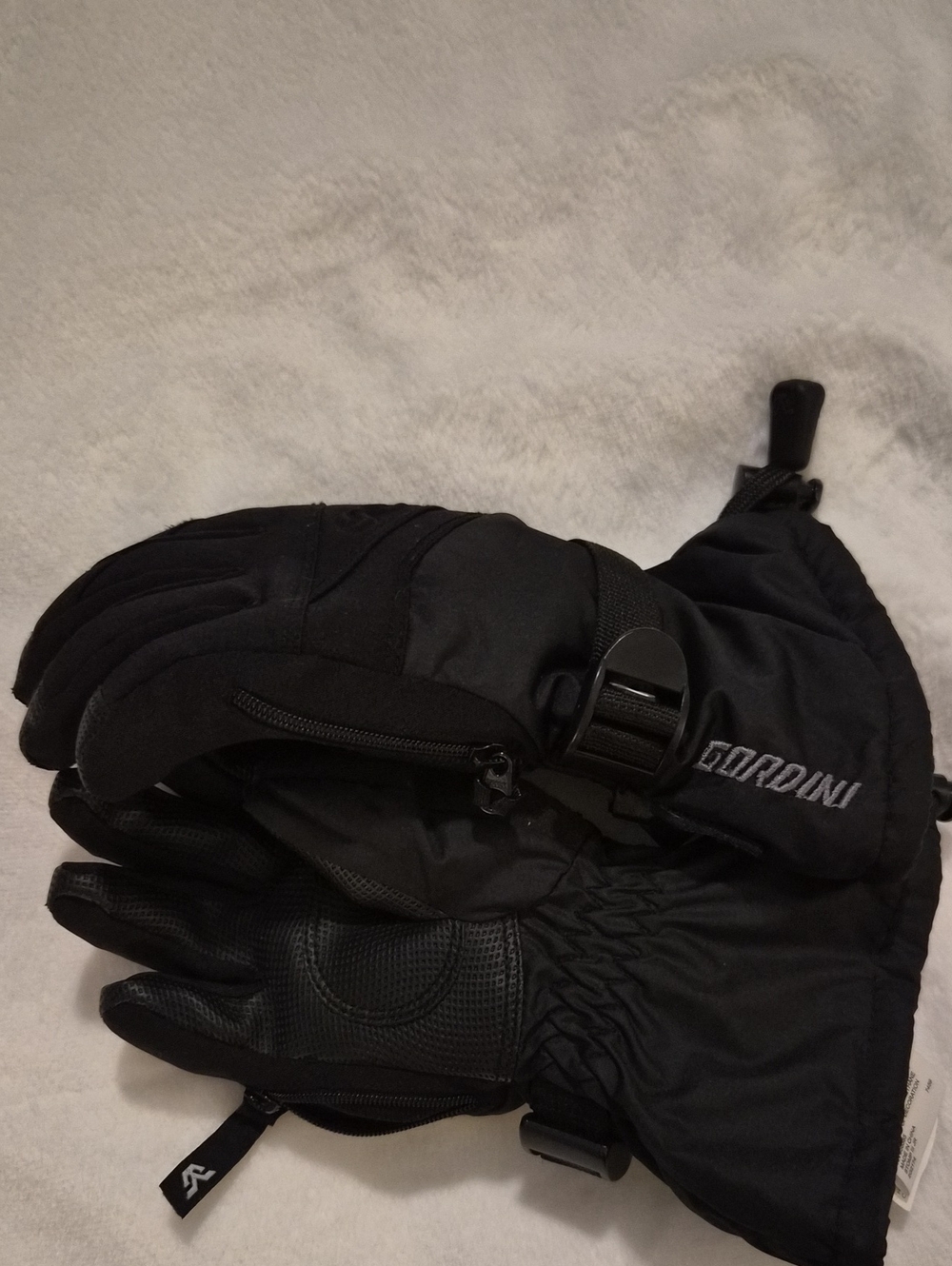 Black Insulated Kid's Ski Gloves